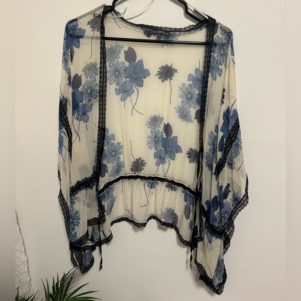 Matty M 100% SILK Kimono 💙🖤✨